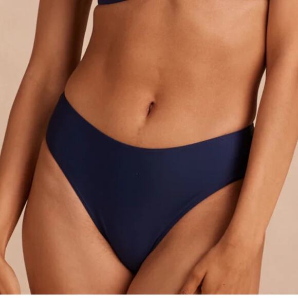 Summersalt Deep Blue High Cut Mid Rise Bikini Bottom NEW Size 6 - Picture 1 of 10